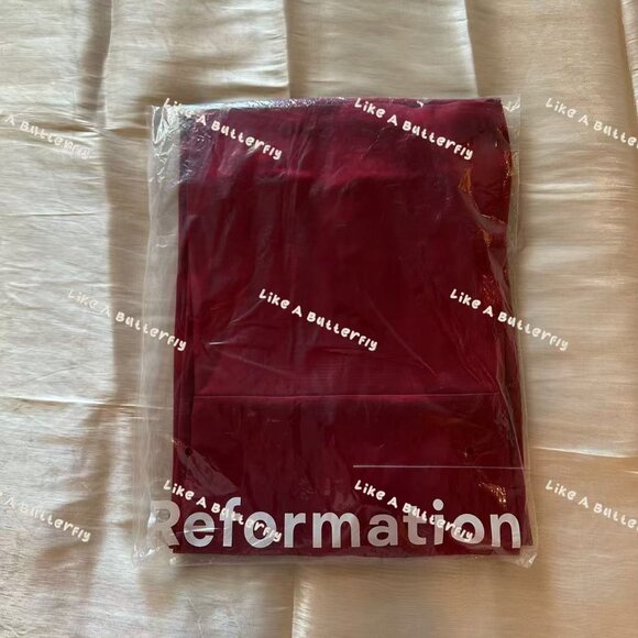 Reformation Frankie Silk Dress - Red Rubies - Picture 6 of 12